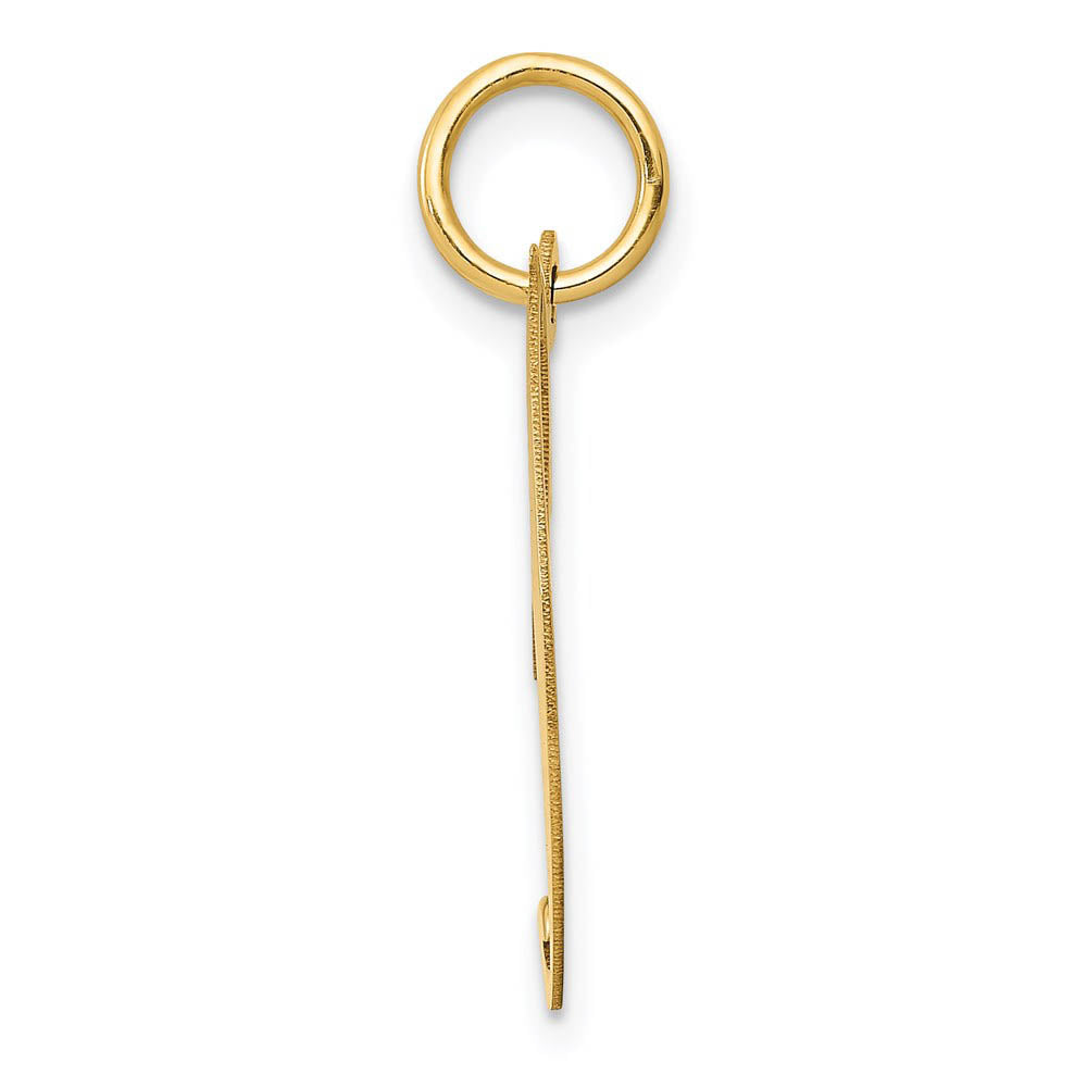 Alternate view of the 14k Yellow Gold, Ella Collection Medium Fancy Script Initial J Pendant by The Black Bow Jewelry Co.