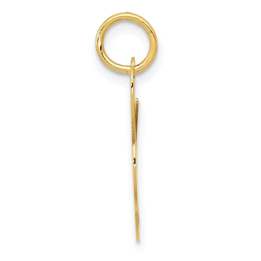 Alternate view of the 14k Yellow Gold, Ella Collection Medium Fancy Script Initial L Pendant by The Black Bow Jewelry Co.