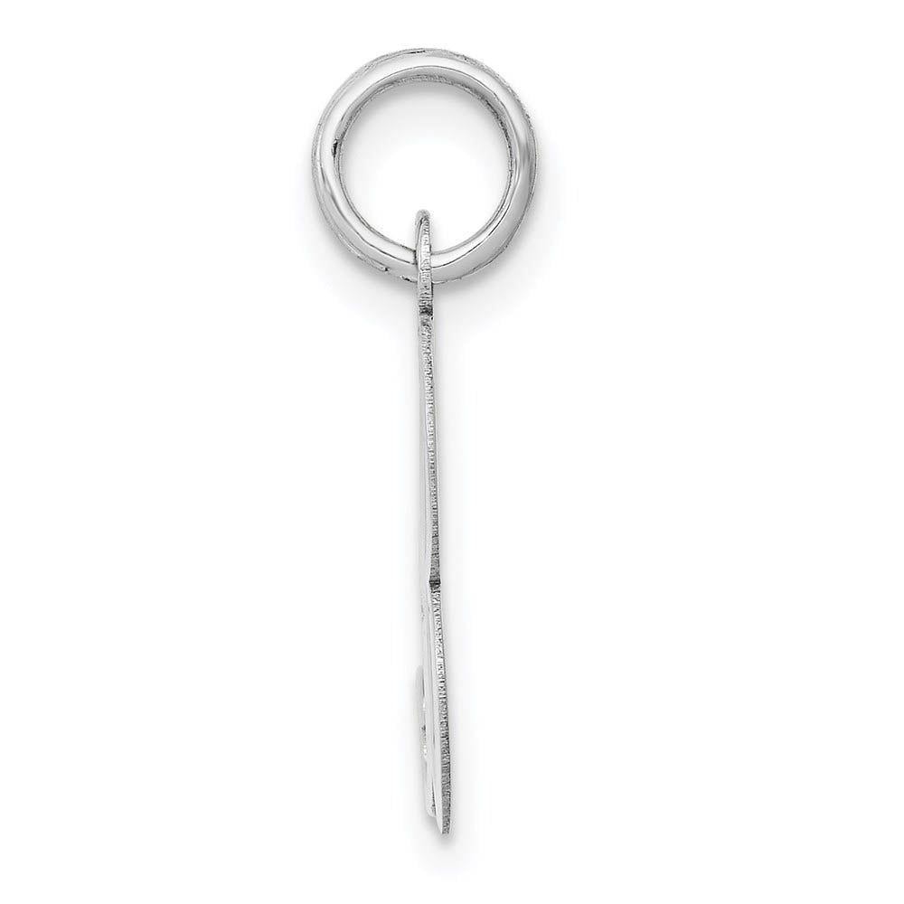 Alternate view of the 14k White Gold, Ella Collection Medium Fancy Script Initial B Pendant by The Black Bow Jewelry Co.