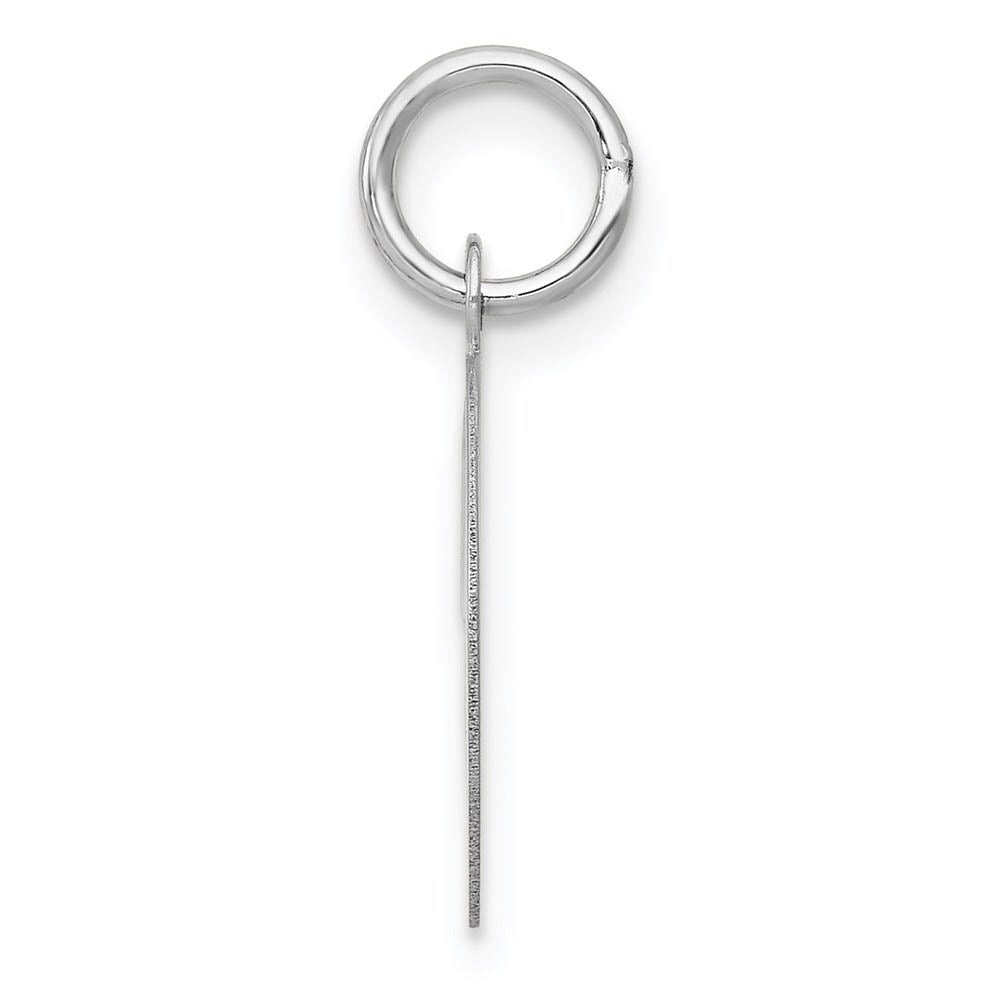 Alternate view of the 14k White Gold, Ella Collection Medium Fancy Script Initial D Pendant by The Black Bow Jewelry Co.