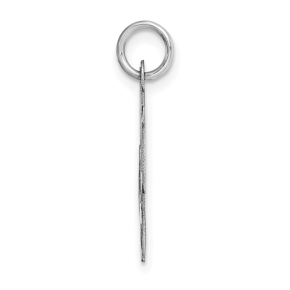 Alternate view of the 14k White Gold, Ella Collection Medium Fancy Script Initial L Pendant by The Black Bow Jewelry Co.