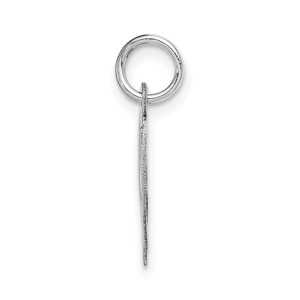 Alternate view of the 14k White Gold, Ella Collection Medium Fancy Script Initial W Pendant by The Black Bow Jewelry Co.