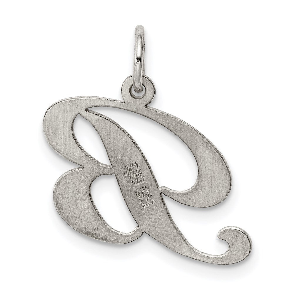 Alternate view of the Sterling Silver, Ella Collection Medium Fancy Script Initial B Pendant by The Black Bow Jewelry Co.