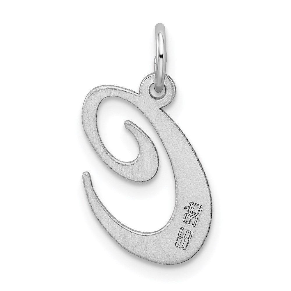 Alternate view of the Sterling Silver, Ella Collection Medium Fancy Script Initial C Pendant by The Black Bow Jewelry Co.