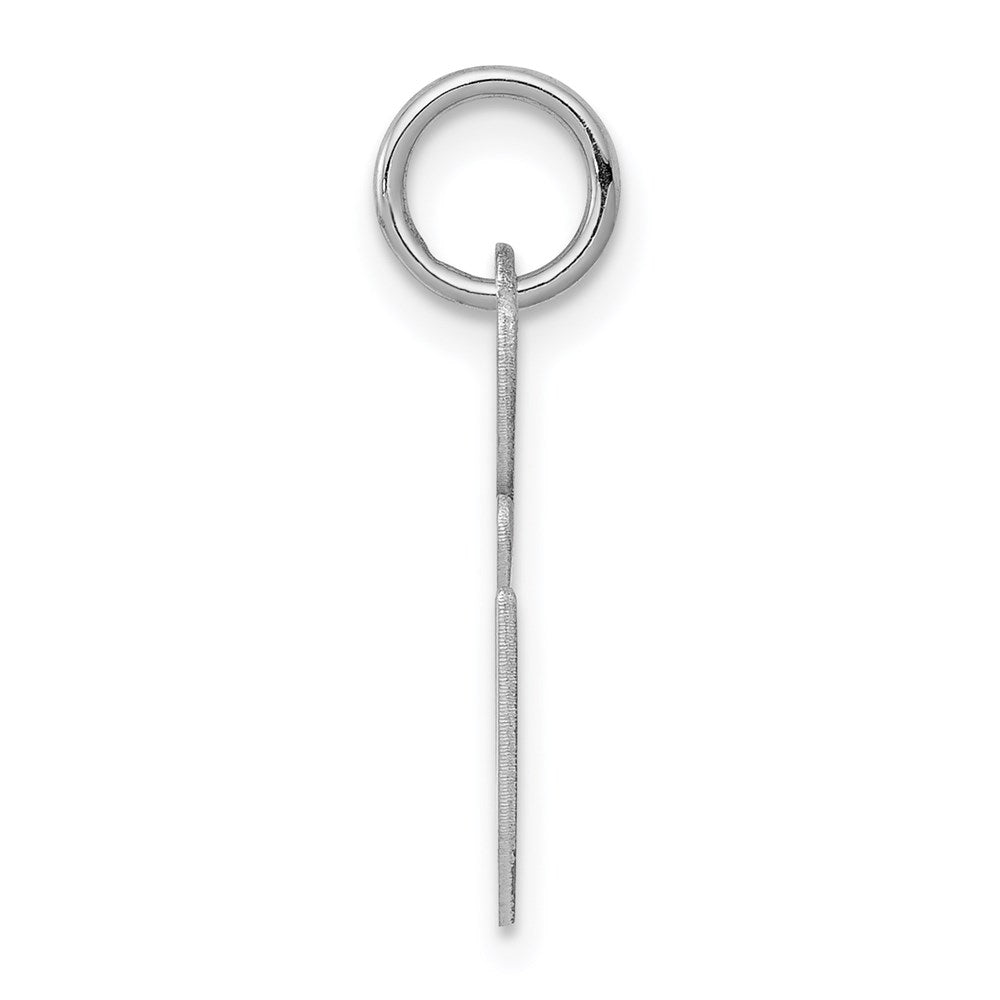 Alternate view of the Sterling Silver, Ella Collection Medium Fancy Script Initial E Pendant by The Black Bow Jewelry Co.