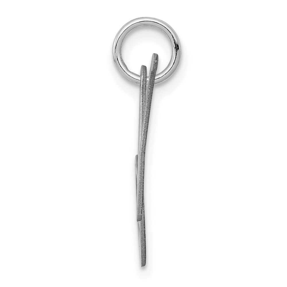 Alternate view of the Sterling Silver, Ella Collection Medium Fancy Script Initial N Pendant by The Black Bow Jewelry Co.