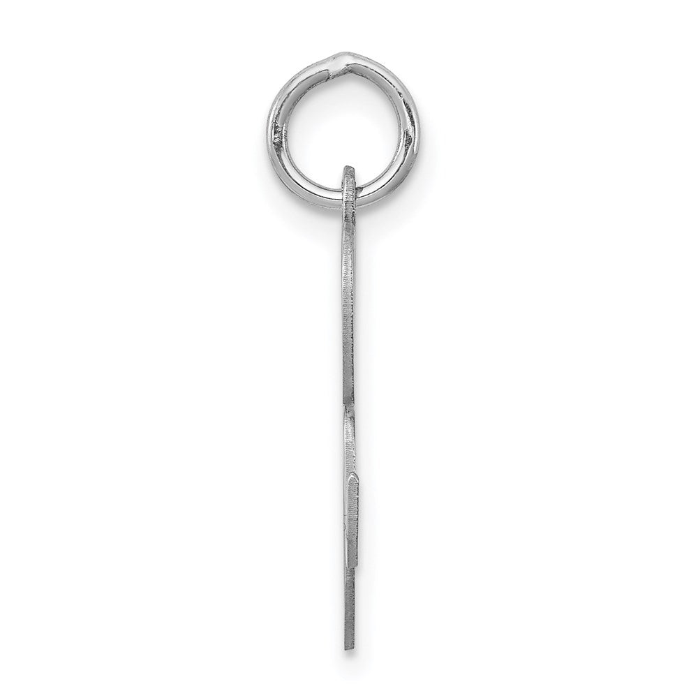 Alternate view of the Sterling Silver, Ella Collection Medium Fancy Script Initial R Pendant by The Black Bow Jewelry Co.