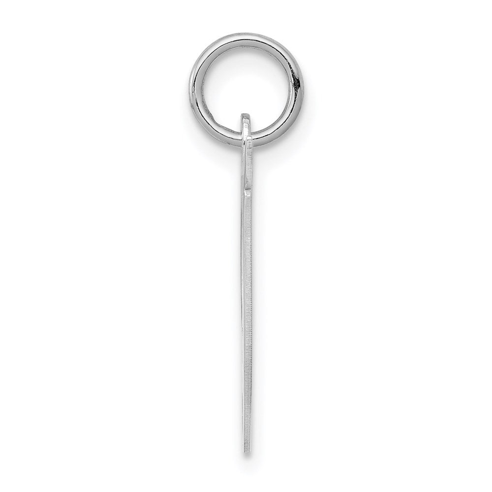 Alternate view of the Sterling Silver, Ella Collection Medium Fancy Script Initial T Pendant by The Black Bow Jewelry Co.