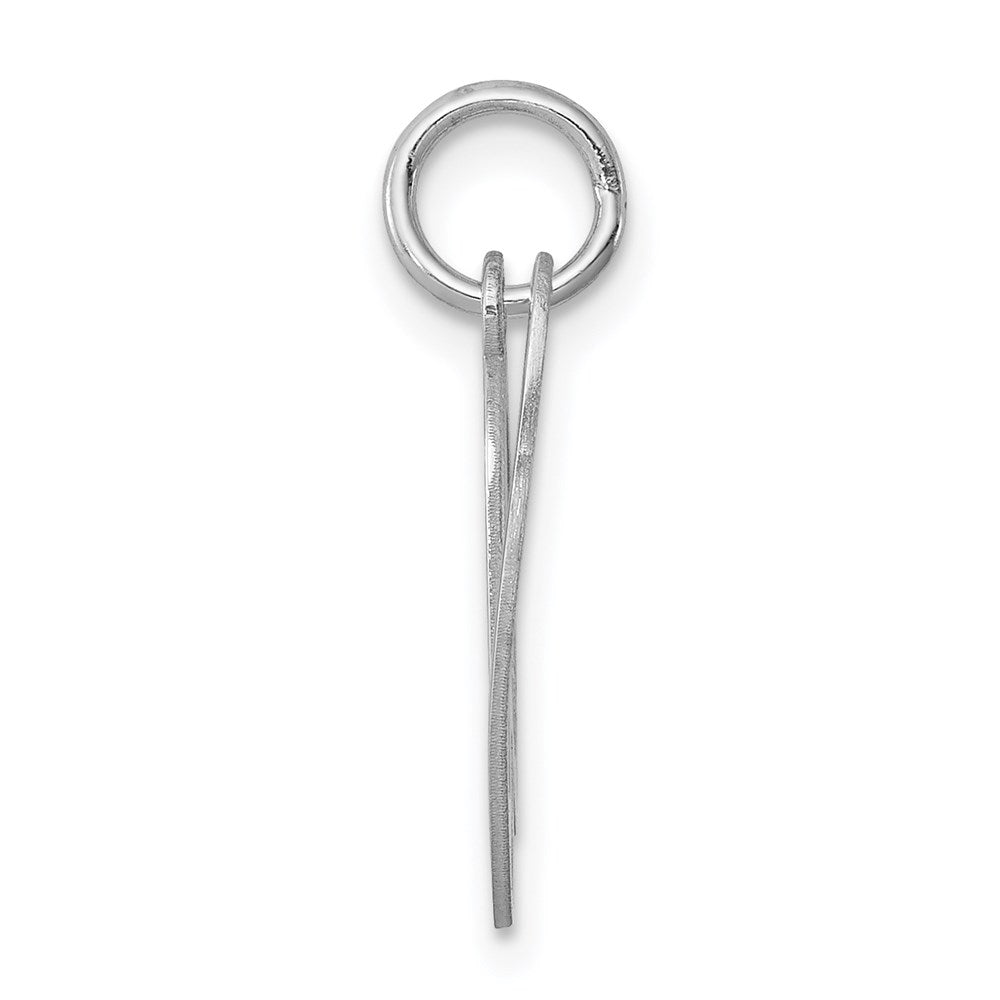 Alternate view of the Sterling Silver, Ella Collection Medium Fancy Script Initial V Pendant by The Black Bow Jewelry Co.