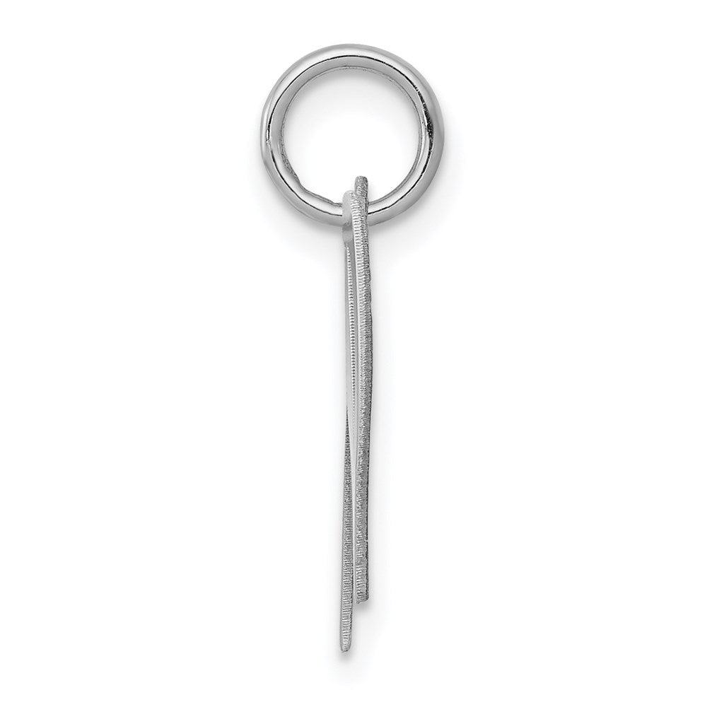 Alternate view of the Sterling Silver, Ella Collection Medium Fancy Script Initial W Pendant by The Black Bow Jewelry Co.