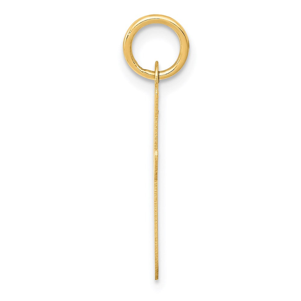 Alternate view of the 14k Yellow Gold Madison Collection LG Classic Script Initial I Pendant by The Black Bow Jewelry Co.