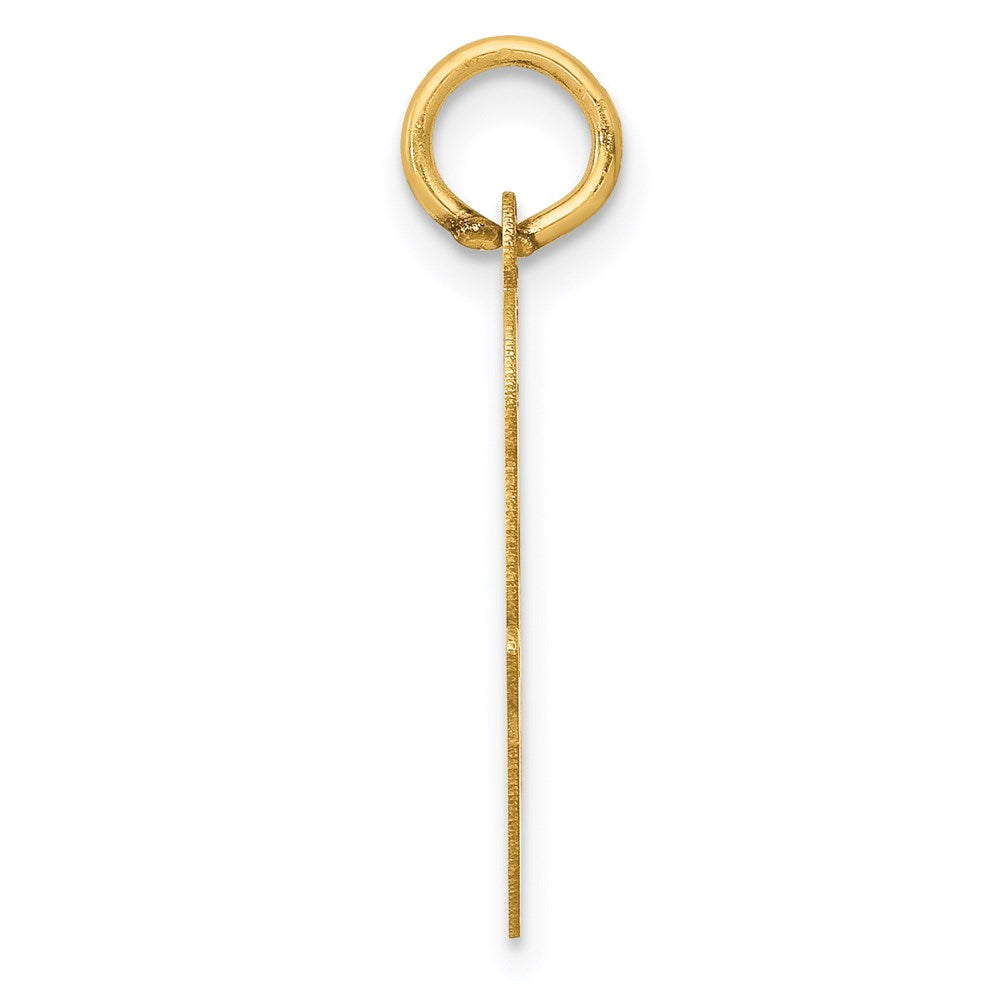 Alternate view of the 14k Yellow Gold Madison Collection LG Classic Script Initial O Pendant by The Black Bow Jewelry Co.