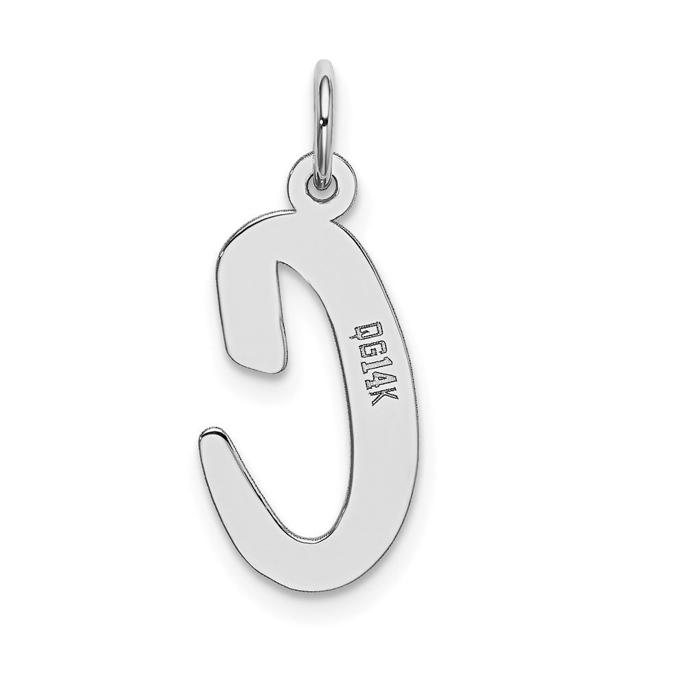 Alternate view of the 14k White Gold, Madison Collection LG Classic Script Initial C Pendant by The Black Bow Jewelry Co.