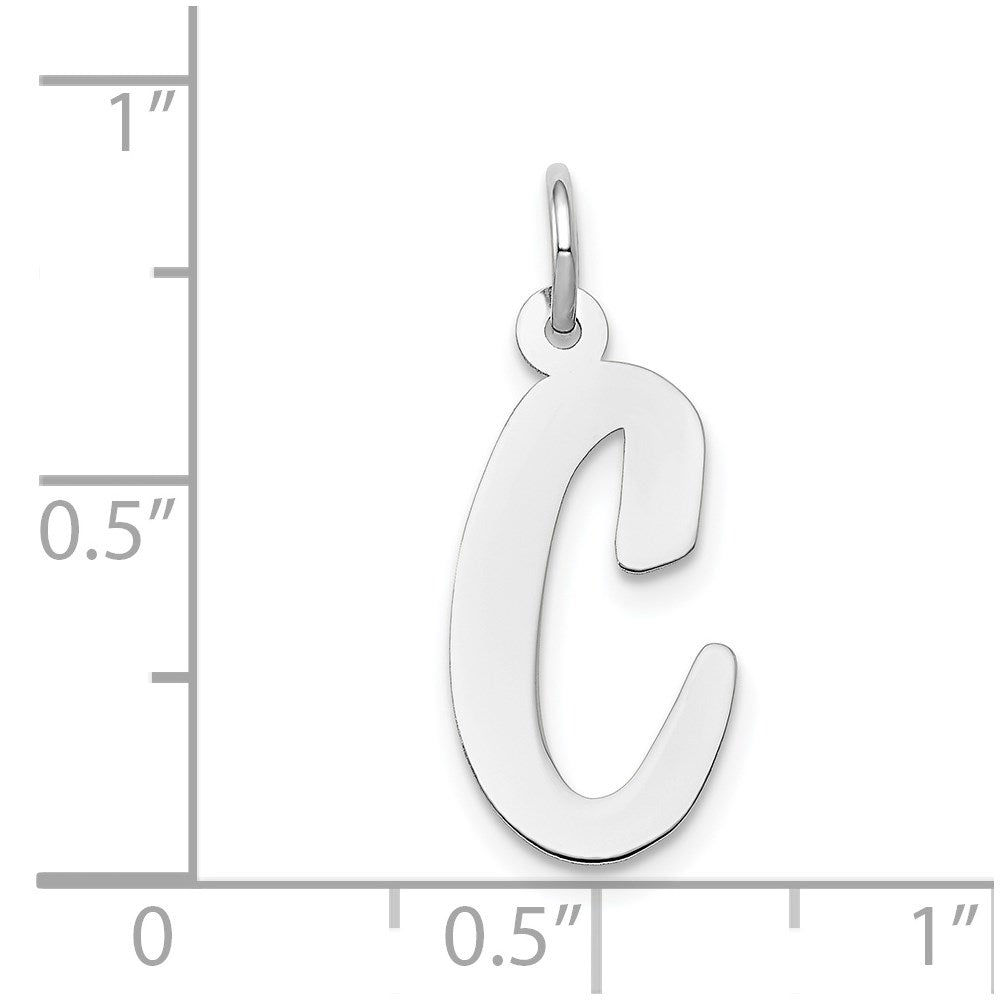 Alternate view of the 14k White Gold, Madison Collection LG Classic Script Initial C Pendant by The Black Bow Jewelry Co.