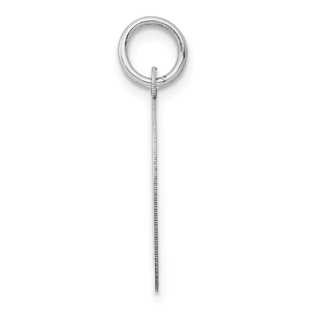 Alternate view of the 14k White Gold, Madison Collection LG Classic Script Initial D Pendant by The Black Bow Jewelry Co.