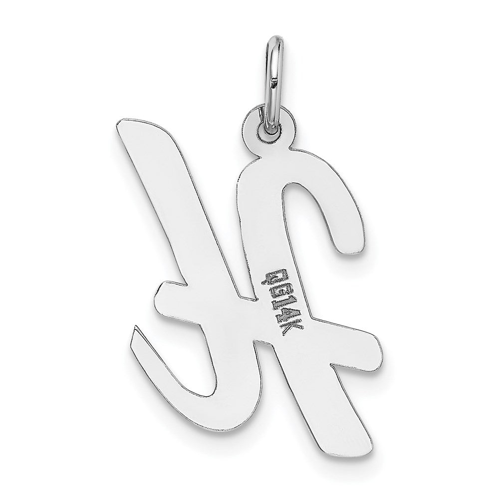 Alternate view of the 14k White Gold, Madison Collection LG Classic Script Initial H Pendant by The Black Bow Jewelry Co.