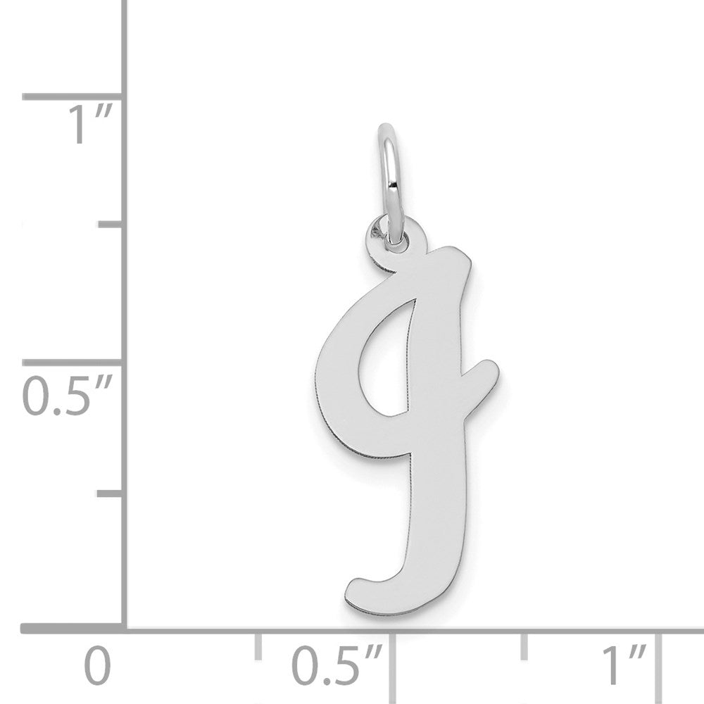 Alternate view of the 14k White Gold, Madison Collection LG Classic Script Initial I Pendant by The Black Bow Jewelry Co.