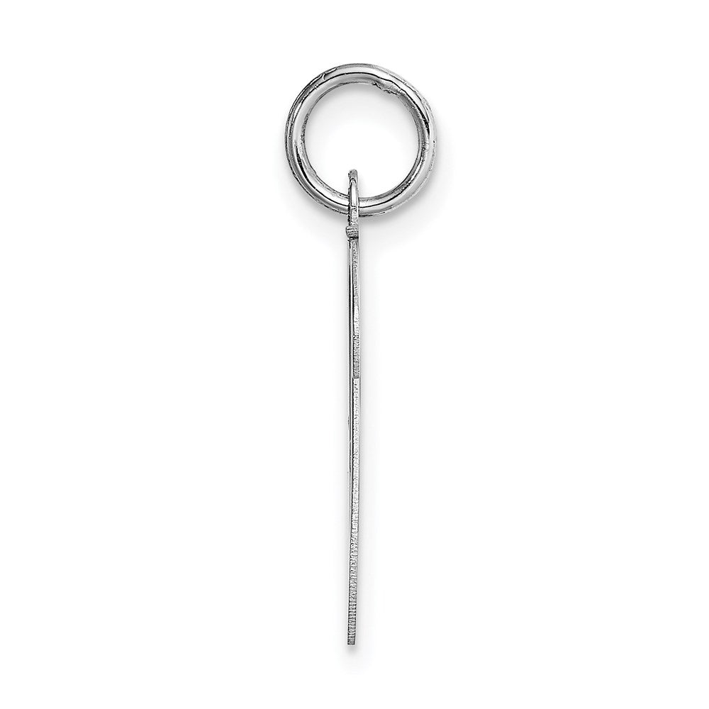 Alternate view of the 14k White Gold, Madison Collection LG Classic Script Initial V Pendant by The Black Bow Jewelry Co.