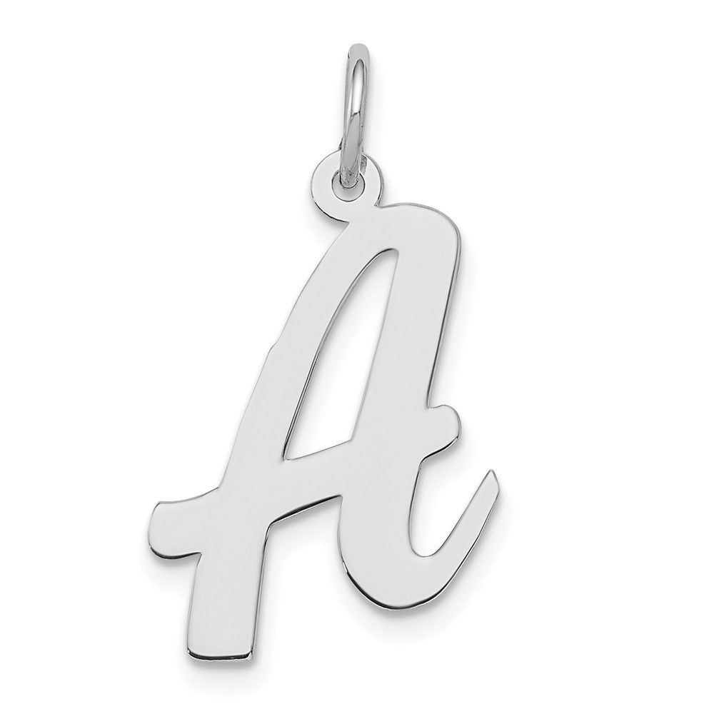 Sterling Silver Madison Collection LG Classic Script Initial A Pendant, Item P10359-A by The Black Bow Jewelry Co.