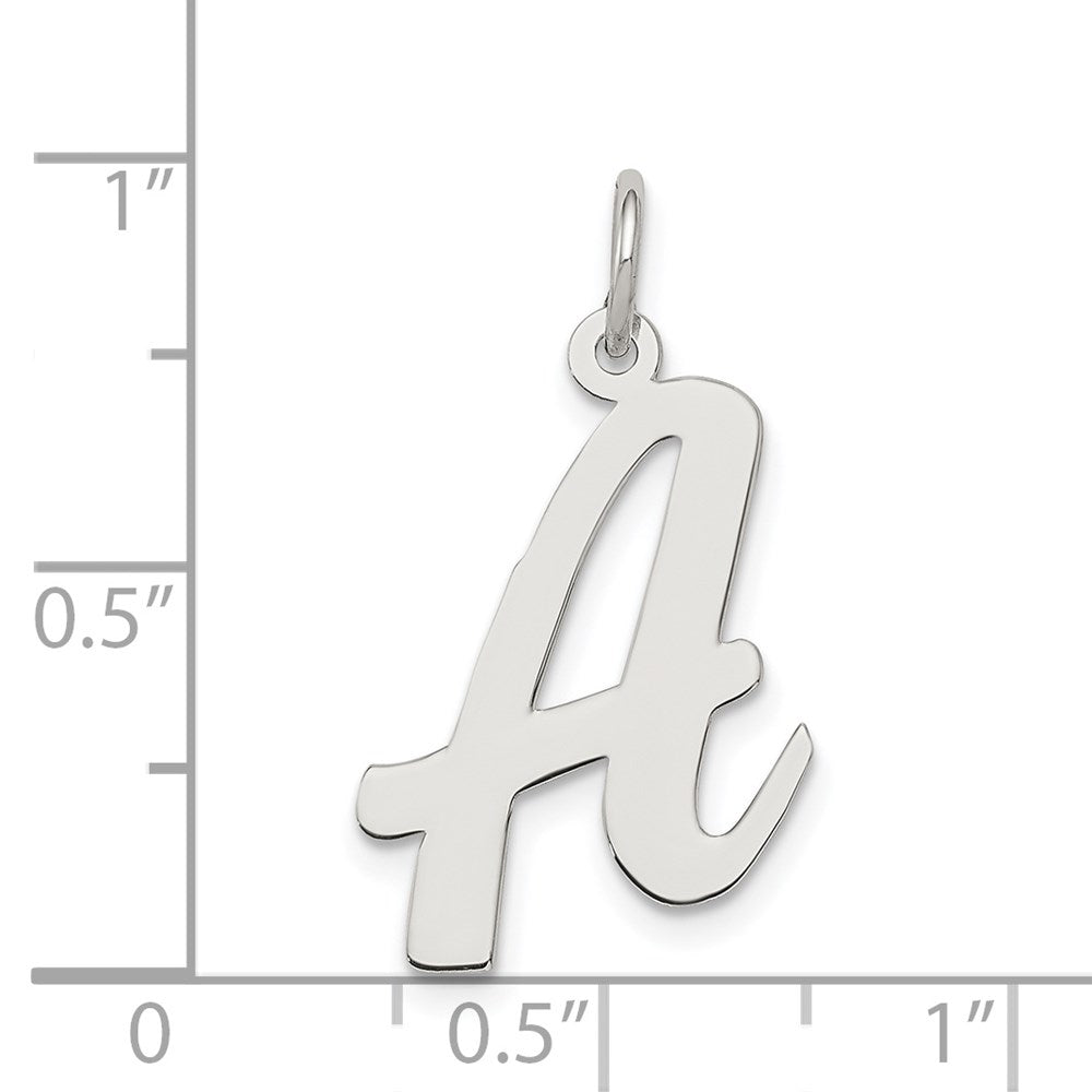 Alternate view of the Sterling Silver Madison Collection LG Classic Script Initial A Pendant by The Black Bow Jewelry Co.