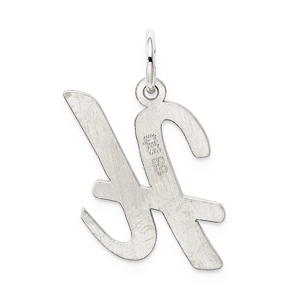 Alternate view of the Sterling Silver Madison Collection LG Classic Script Initial H Pendant by The Black Bow Jewelry Co.