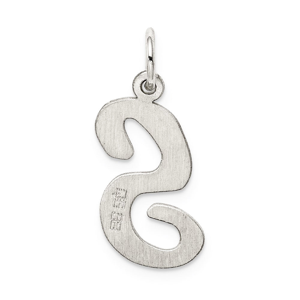 Alternate view of the Sterling Silver Madison Collection LG Classic Script Initial S Pendant by The Black Bow Jewelry Co.