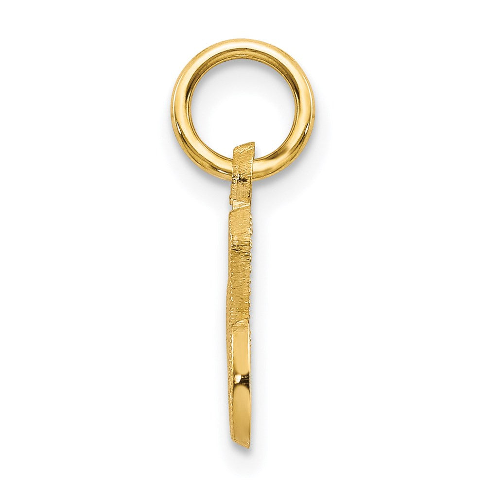 Alternate view of the The Sadie 14k Yellow Gold Mini Satin Script Initial Charm, Letter C by The Black Bow Jewelry Co.