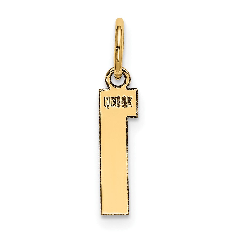 Alternate view of the 14k Yellow Gold, Athletic Collection, Small Polished Number 1 Pendant by The Black Bow Jewelry Co.