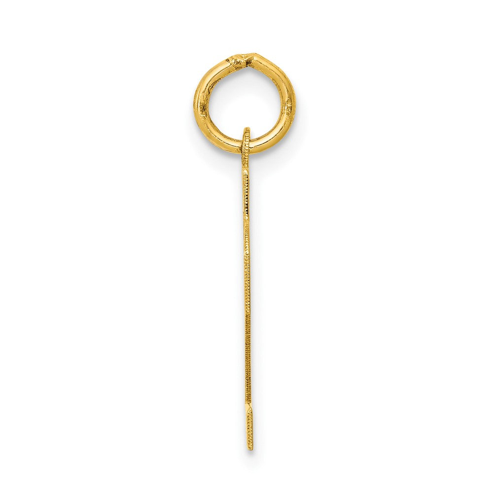 Alternate view of the 14k Yellow Gold, Athletic Collection, Small Polished Number 22 Pendant by The Black Bow Jewelry Co.