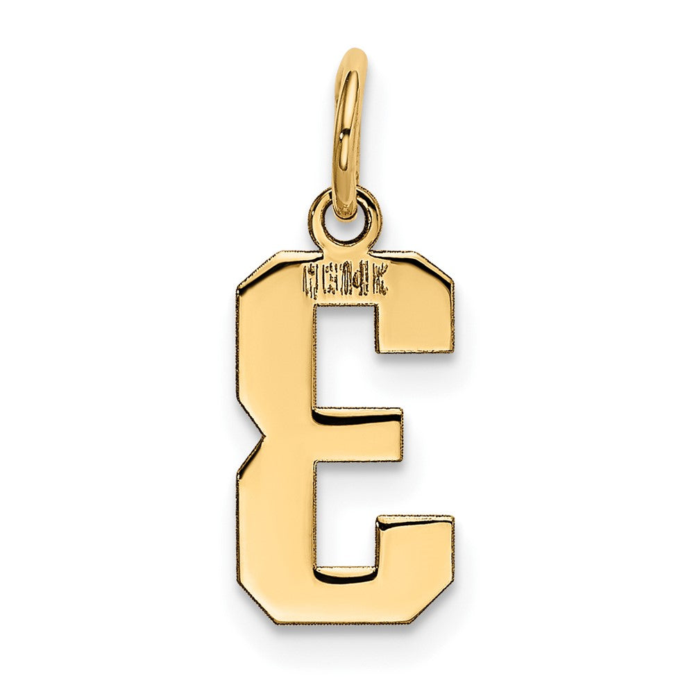 Alternate view of the 14k Yellow Gold, Athletic Collection, Small Polished Number 3 Pendant by The Black Bow Jewelry Co.