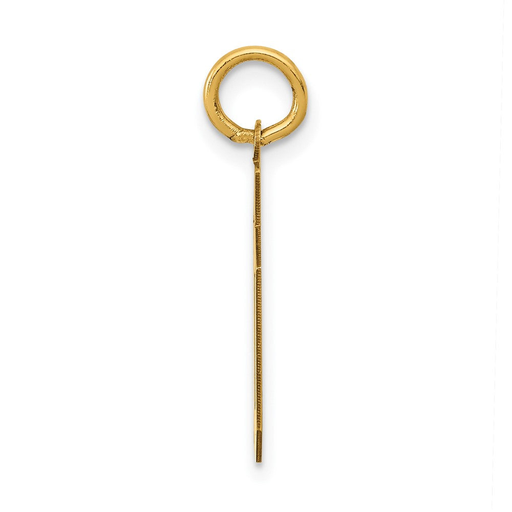 Alternate view of the 14k Yellow Gold, Athletic Collection, Small Polished Number 50 Pendant by The Black Bow Jewelry Co.