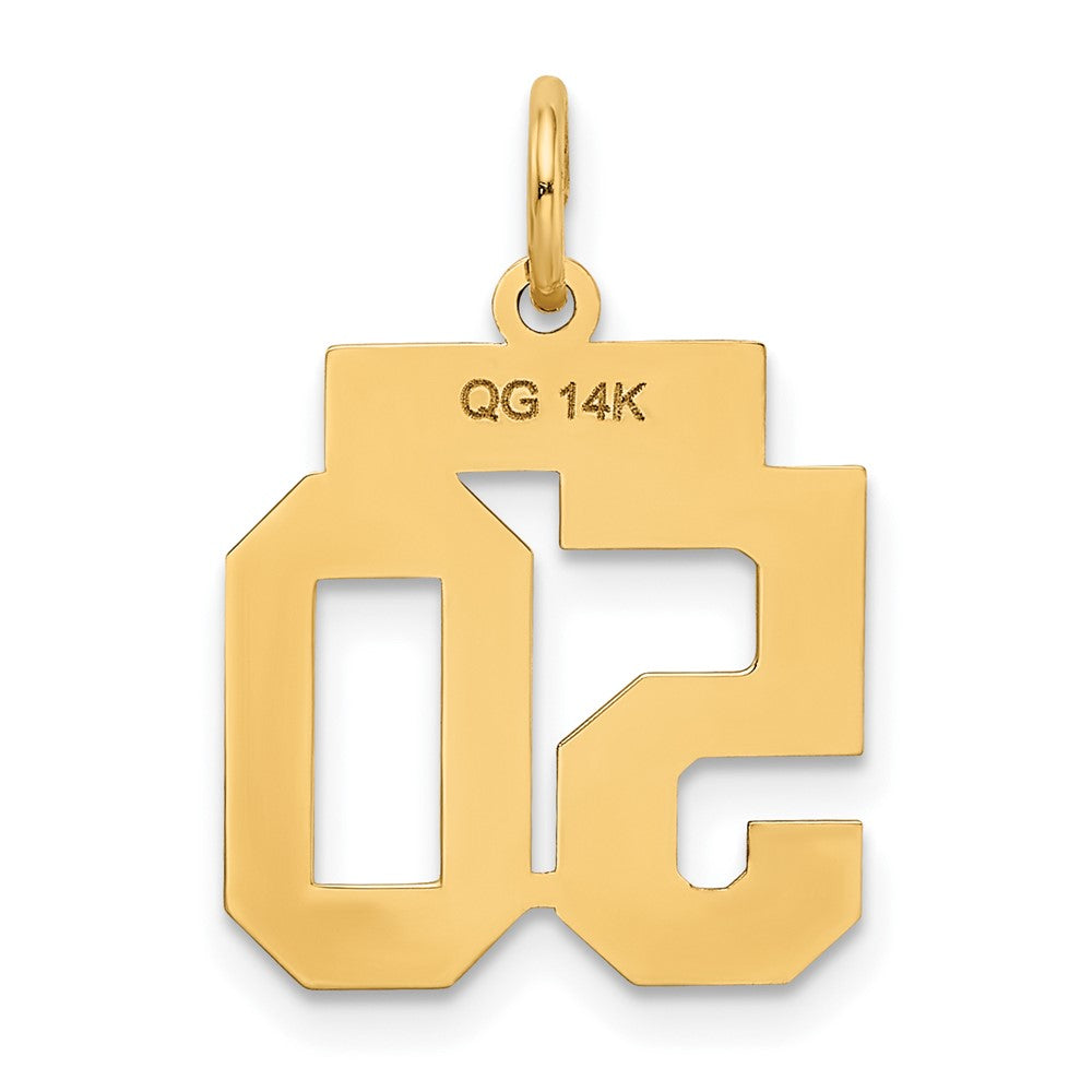 Alternate view of the 14k Yellow Gold, Athletic Collection, Small Polished Number 50 Pendant by The Black Bow Jewelry Co.