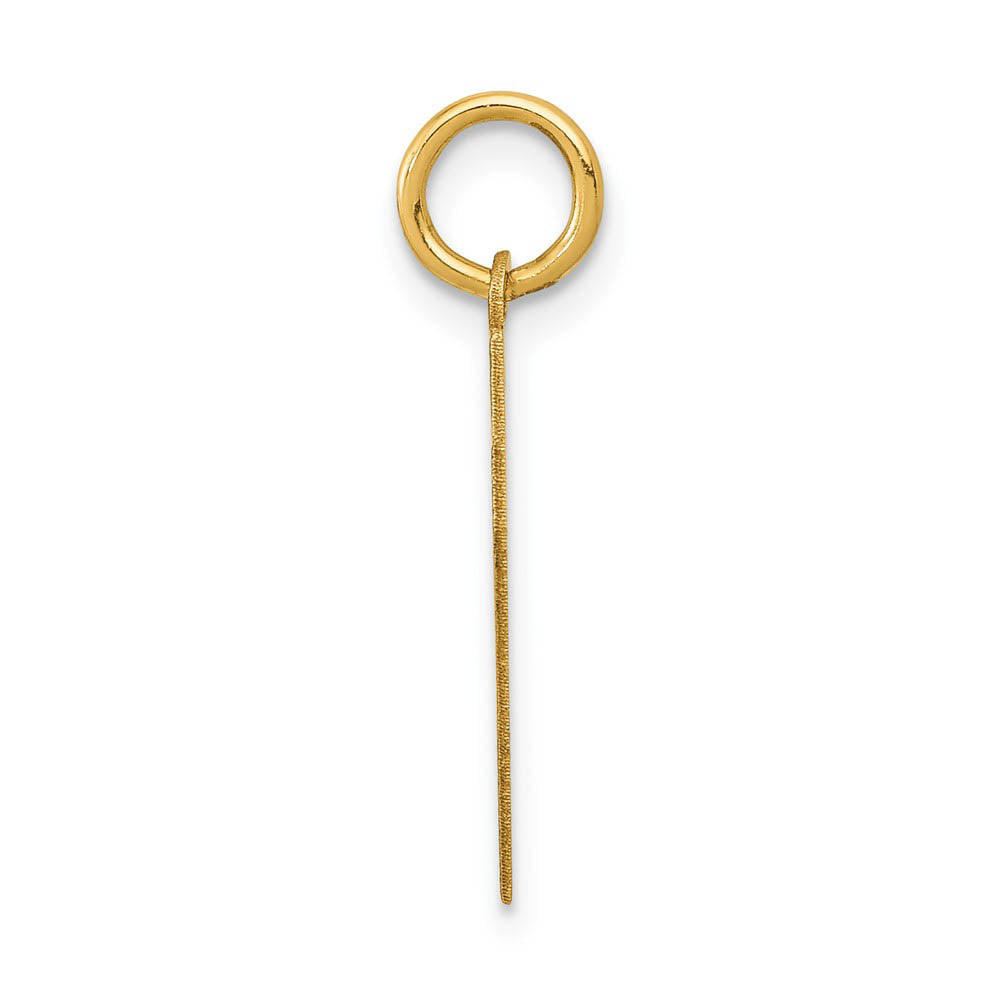 Alternate view of the 14k Yellow Gold, Athletic Collection, Small Polished Number 57 Pendant by The Black Bow Jewelry Co.