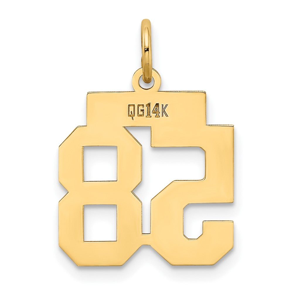 Alternate view of the 14k Yellow Gold, Athletic Collection, Small Polished Number 58 Pendant by The Black Bow Jewelry Co.