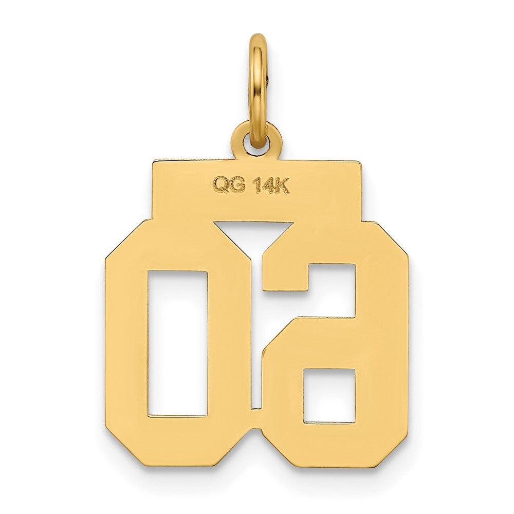 Alternate view of the 14k Yellow Gold, Athletic Collection, Small Polished Number 60 Pendant by The Black Bow Jewelry Co.