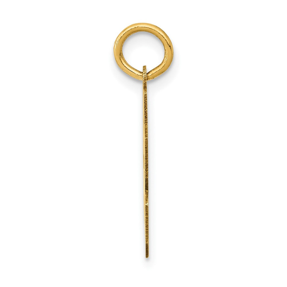 Alternate view of the 14k Yellow Gold, Athletic Collection, Small Polished Number 63 Pendant by The Black Bow Jewelry Co.