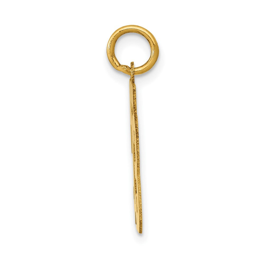 Alternate view of the 14k Yellow Gold, Athletic Collection, Small Polished Number 93 Pendant by The Black Bow Jewelry Co.