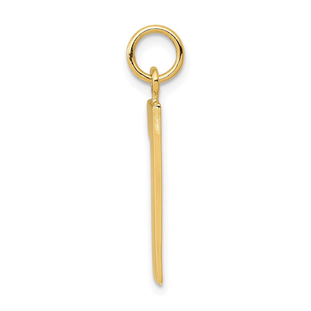Alternate view of the 14k Yellow Gold, Athletic Collection, Large Polished Number 1 Pendant by The Black Bow Jewelry Co.