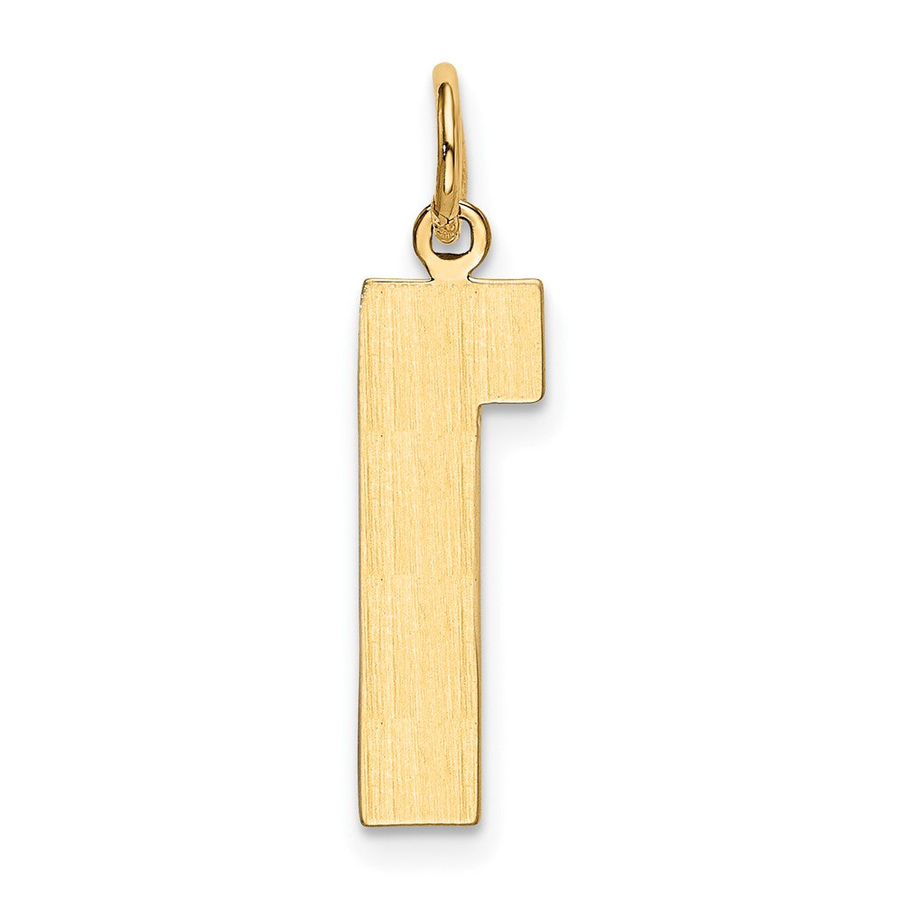 Alternate view of the 14k Yellow Gold, Athletic Collection, Large Polished Number 1 Pendant by The Black Bow Jewelry Co.