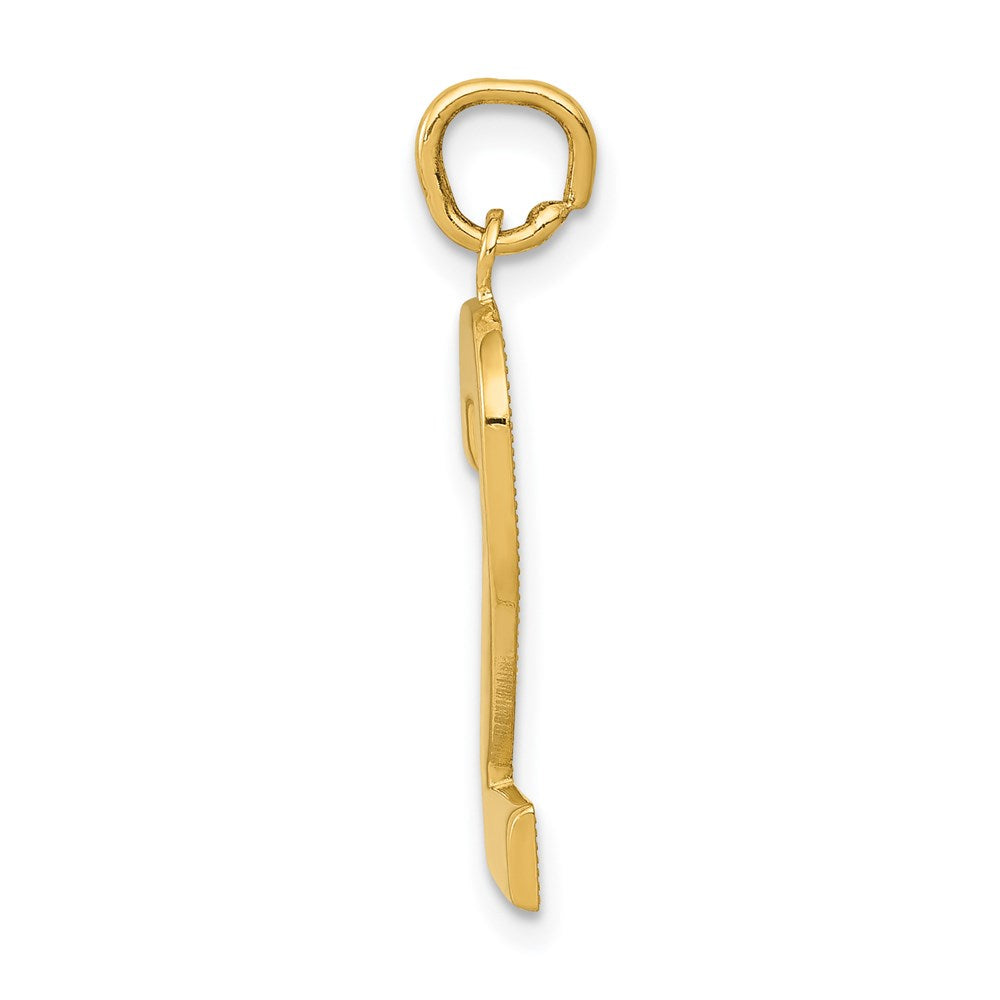 Alternate view of the 14k Yellow Gold, Athletic Collection, Large Polished Number 2 Pendant by The Black Bow Jewelry Co.