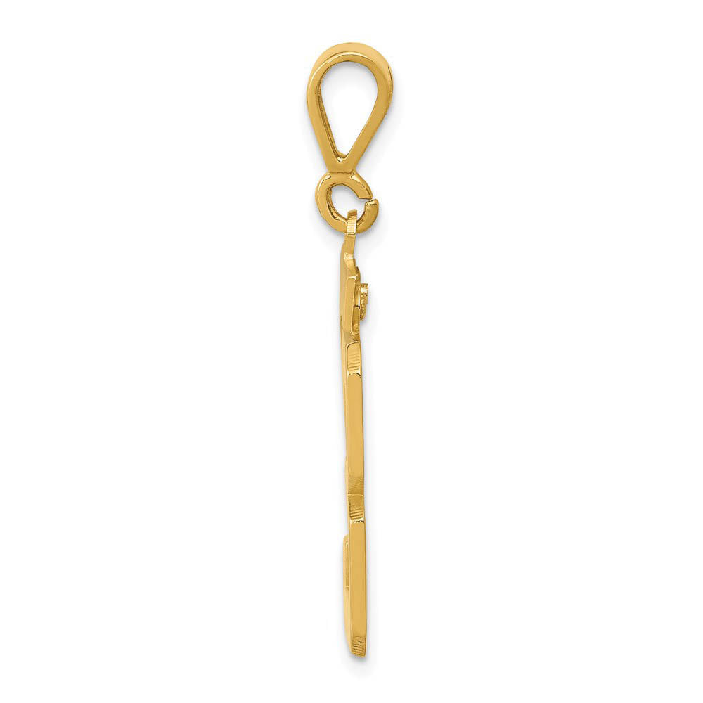 Alternate view of the 14k Yellow Gold, Athletic Collection, Large Polished Number 33 Pendant by The Black Bow Jewelry Co.