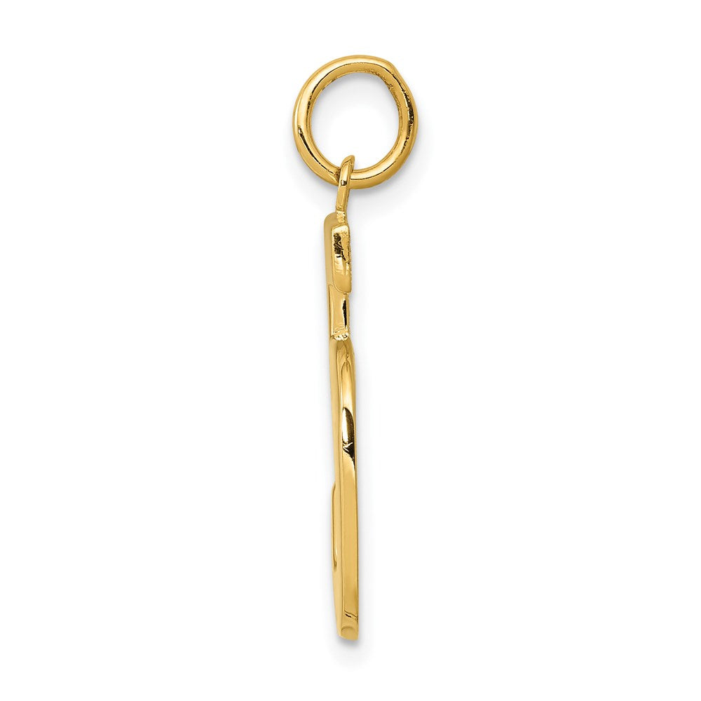 Alternate view of the 14k Yellow Gold, Athletic Collection, Large Polished Number 5 Pendant by The Black Bow Jewelry Co.