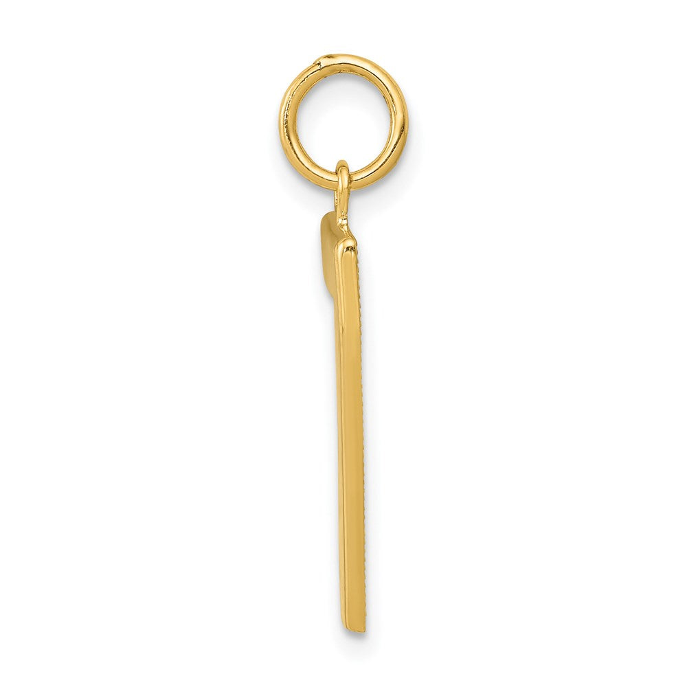 Alternate view of the 14k Yellow Gold, Athletic Collection, Large Polished Number 7 Pendant by The Black Bow Jewelry Co.