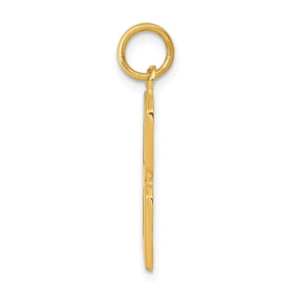 Alternate view of the 14k Yellow Gold, Athletic Collection, Large Polished Number 8 Pendant by The Black Bow Jewelry Co.