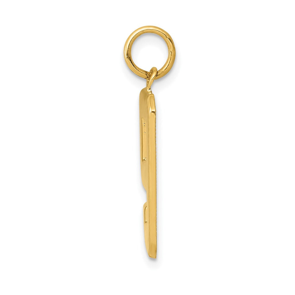 Alternate view of the 14k Yellow Gold, Athletic Collection, Large Polished Number 9 Pendant by The Black Bow Jewelry Co.