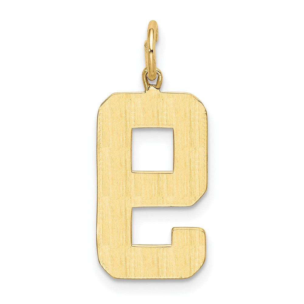 Alternate view of the 14k Yellow Gold, Athletic Collection, Large Polished Number 9 Pendant by The Black Bow Jewelry Co.