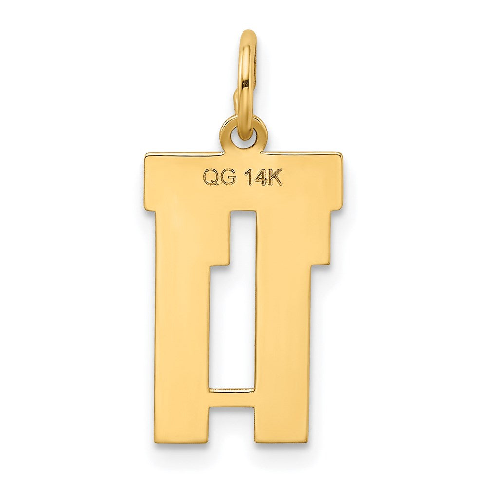 Alternate view of the 14k Yellow Gold, Jersey Collection, Small Number 11 Pendant by The Black Bow Jewelry Co.