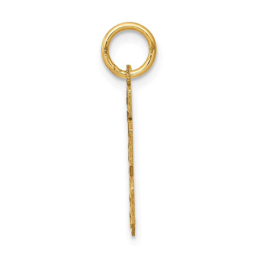 Alternate view of the 14k Yellow Gold, Jersey Collection, Small Number 13 Pendant by The Black Bow Jewelry Co.