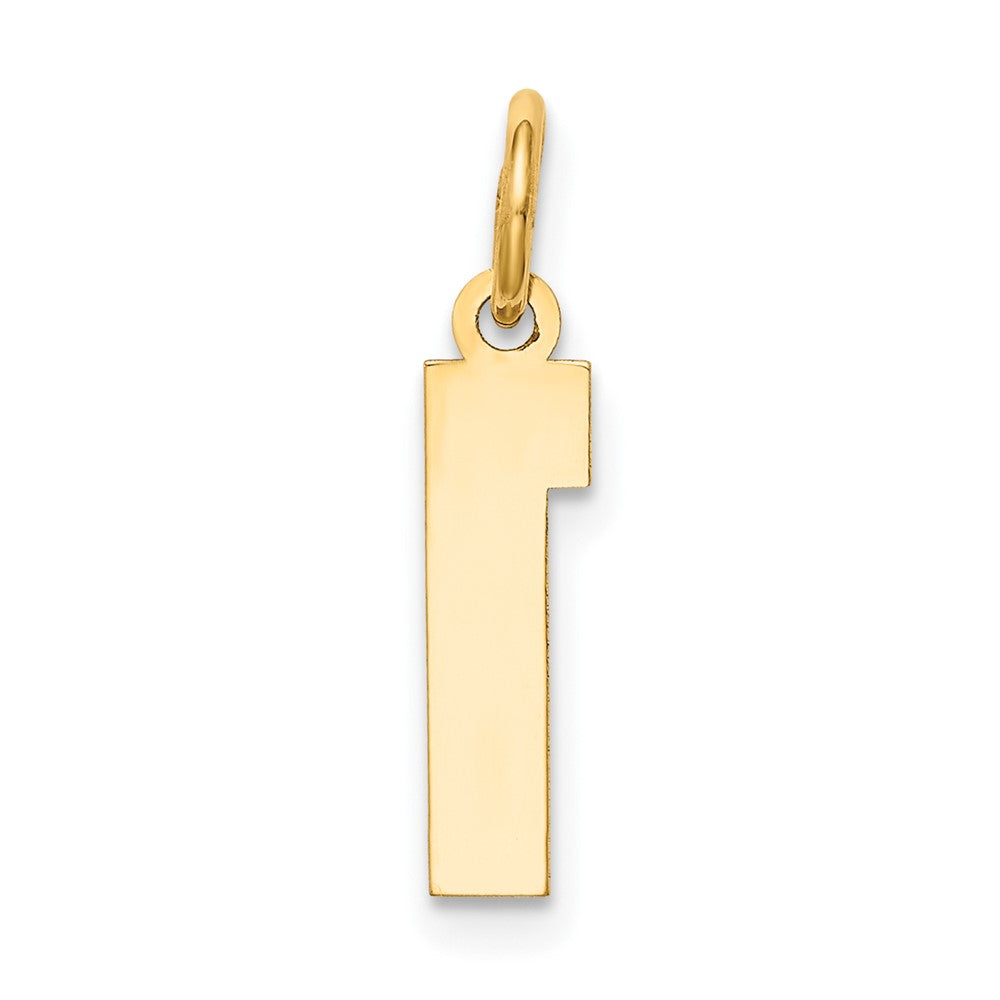 Alternate view of the 14k Yellow Gold, Jersey Collection, Small Number 1 Pendant by The Black Bow Jewelry Co.
