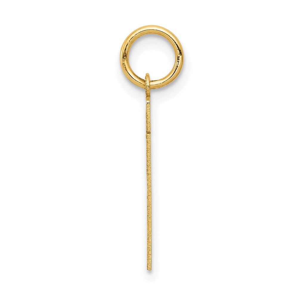 Alternate view of the 14k Yellow Gold, Jersey Collection, Small Number 21 Pendant by The Black Bow Jewelry Co.